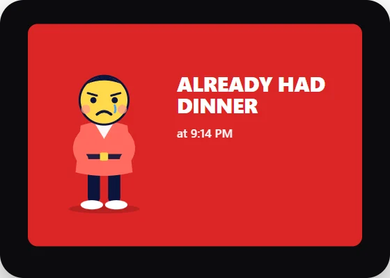 MessPass kiosk screen: already had dinner